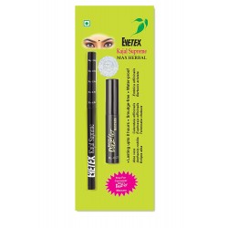 Eyetex Kajal Supreme Max Herbal (Black), 0.35g- Lasts Upto 8Hrs (With Free- Eyetex Dazller Mascara, 4.1g)