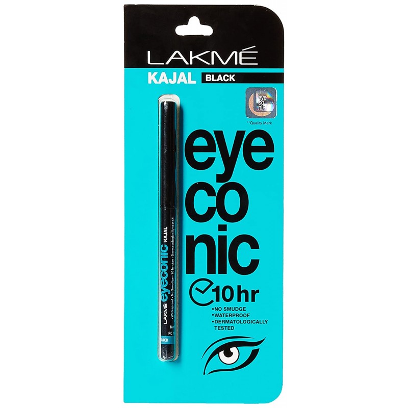 Lakme Eyeconic Kajal Deep Black, 0.35g Lasts upto 22Hr