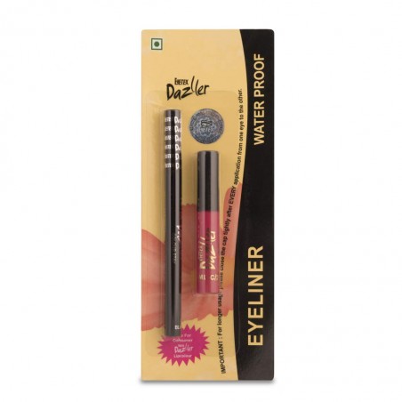 Eyetex Dazller Waterproof Eyeliner (Black), 1.1g (With Free- Eyetex Dazller Lip Color)