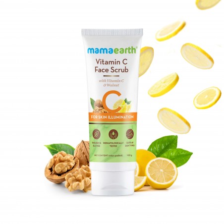 Mamaearth Vitamin C Face Scrub With Vitamin C & Walnut, 100g For Skin Illumination