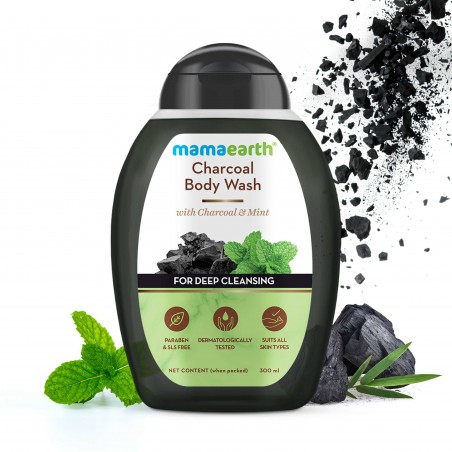 Mamaearth Charcoal Body Wash With Charcoal & Mint, 300ml For Deep Cleansing