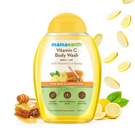 Mamaearth Vitamin C Body Wash With Vitamin C & Honey, 300ml For Skin Illumination