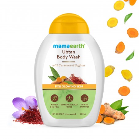 Mamaearth Ubtan Body Wash With Turmeric & Saffron, 300ml For Glowing Skin