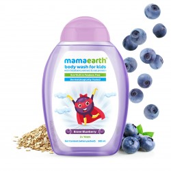 Mamaearth Brave Blueberry Body Wash For Kids With Blueberry Extract & Oat Protein, 300ml (2+ Years)