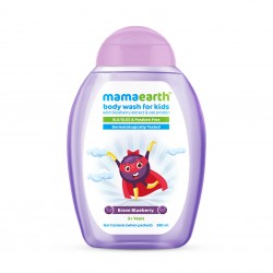 Mamaearth Brave Blueberry Body Wash For Kids With Blueberry Extract & Oat Protein, 300ml (2+ Years)