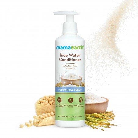 Mamaearth Rice Water Conditioner With Rice Water & Keratin, 250ml For Damage Repair