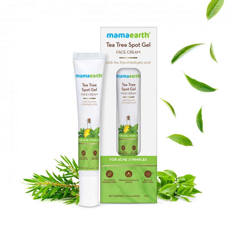 Mamaearth Tea Tree Spot Gel Face Cream With Tea Tree & Salicylic Acid, 15g For Acne & Pimples