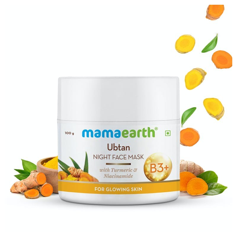 MamaEarth Ubtan Night Face Mask With Turmeric & Niacinamide, 100g For Glowing Skin