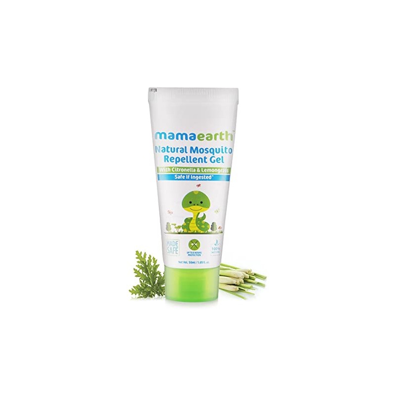 MamaEarth Natural Mosquito Repellent Gel With Citronella & Lemongrass, 50ml- 100% Natural