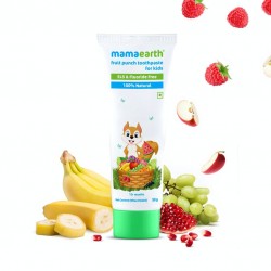 MamaEarth Fruit Punch Toothpaste For Kids, Pack of 2 (50g Each)- 100% Natural (12+ Months)