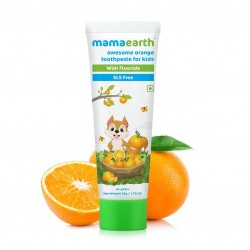 MamaEarth Awesome Orange Toothpaste For Kids, Pack of 2 (50g Each), SLS Free (4+ Years)