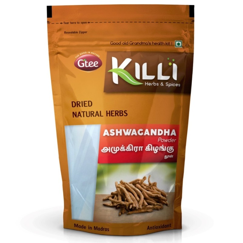 Killi Herbs & Spices Ashwagandha Powder, (Nervous Tonic) 100g
