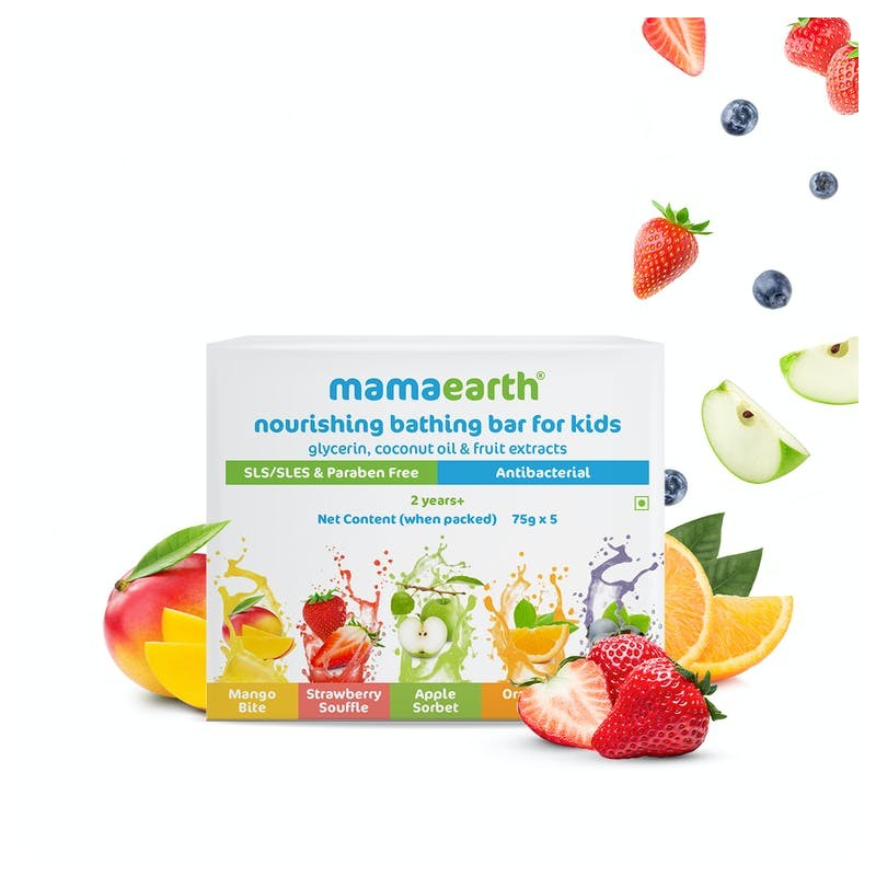 MamaEarth Nourishing Bathing Bar For Kids, 75g*5 Units (2 Years+)