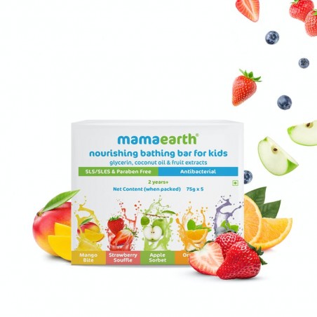 MamaEarth Nourishing Bathing Bar For Kids, 75g*5 Units (2 Years+)