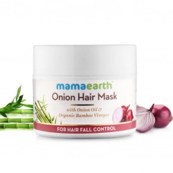 MamaEarth Onion Hair Mask, 200g with Onion Oil & Organic Bamboo Vinegar For Hair Fall Control