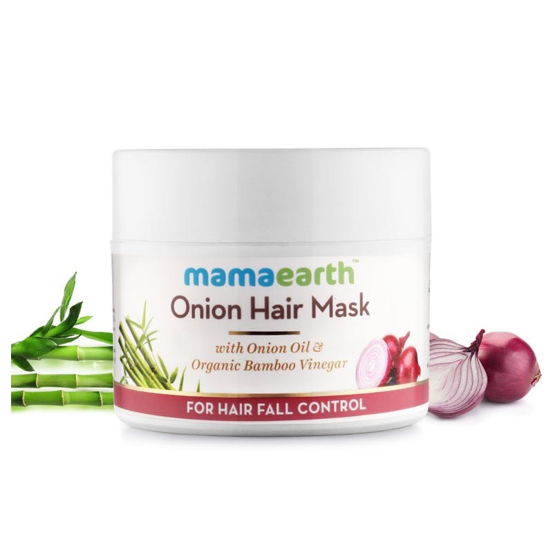 MamaEarth Onion Hair Mask, 200g with Onion Oil & Organic Bamboo Vinegar For Hair Fall Control