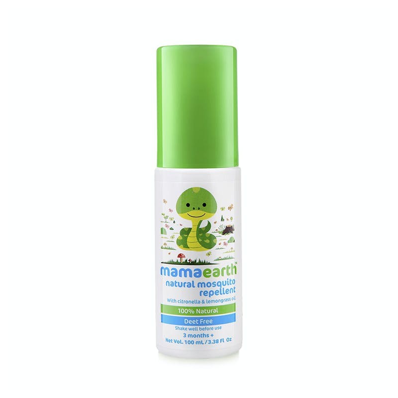 MamaEarth Natural Mosquito Repellent With Citronella & Lemongrass Oil, 100ml (3+ Months) 100% Natural