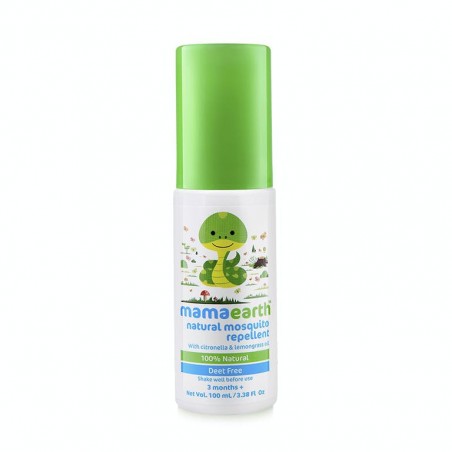 MamaEarth Natural Mosquito Repellent With Citronella & Lemongrass Oil, 100ml (3+ Months) 100% Natural