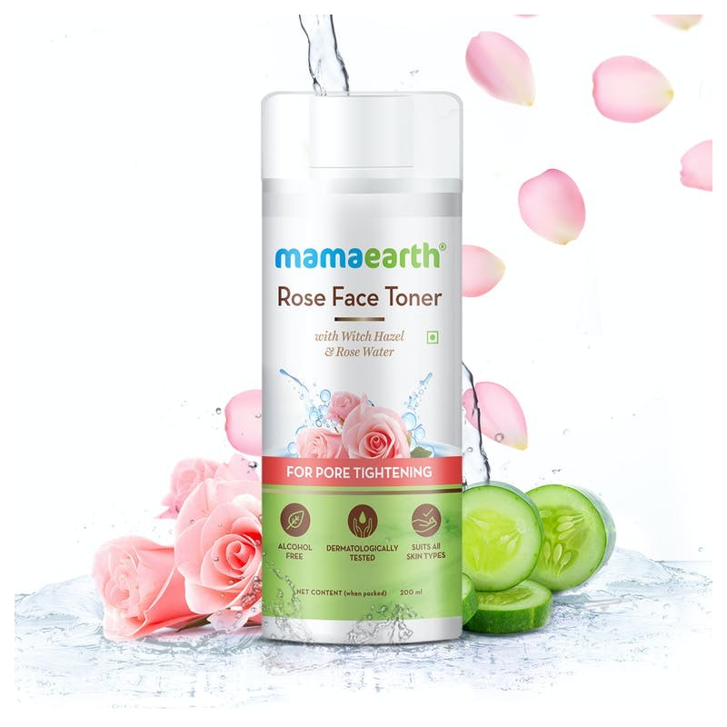 MamaEarth Rose Face Toner With Witch Hazel & Rose Water, 200ml For Pore Tightening