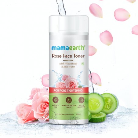 MamaEarth Rose Face Toner With Witch Hazel & Rose Water, 200ml For Pore Tightening