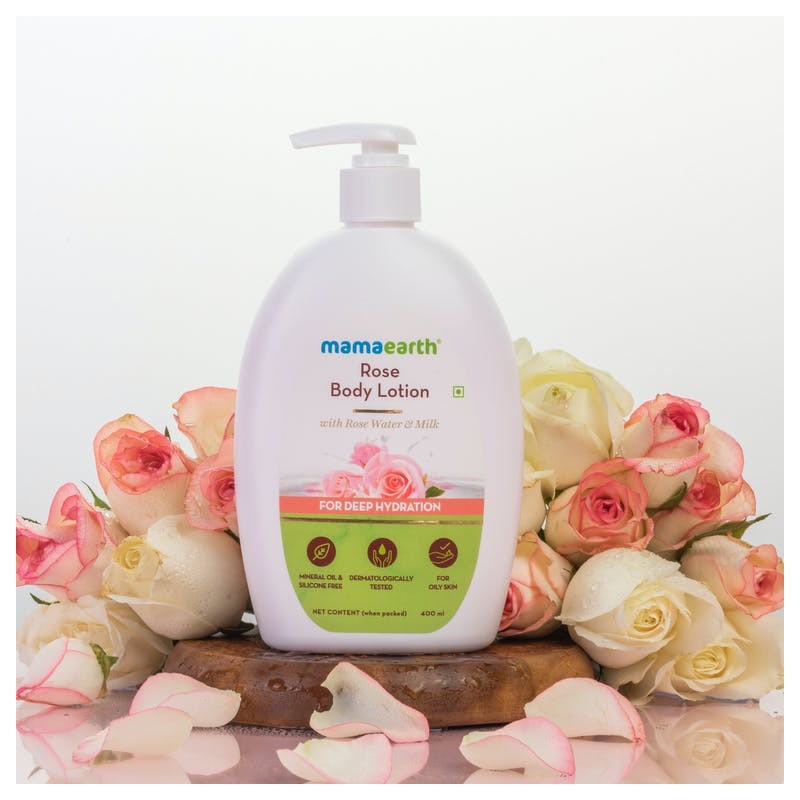 MamaEarth Rose Body Lotion, 400ml For Deep Hydration