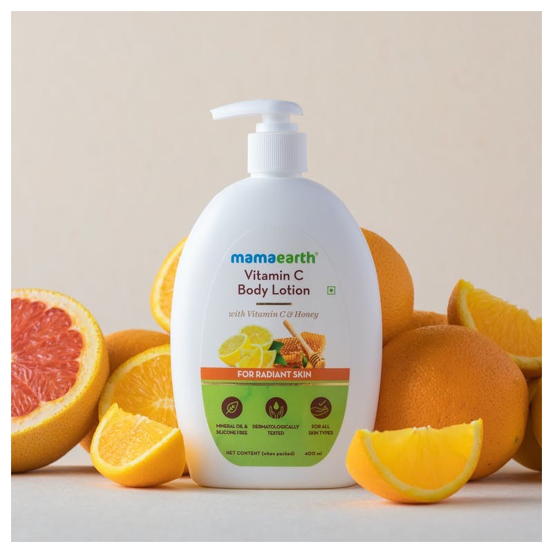 MamaEarth Vitamin C Body Lotion, 400ml For Radiant Skin
