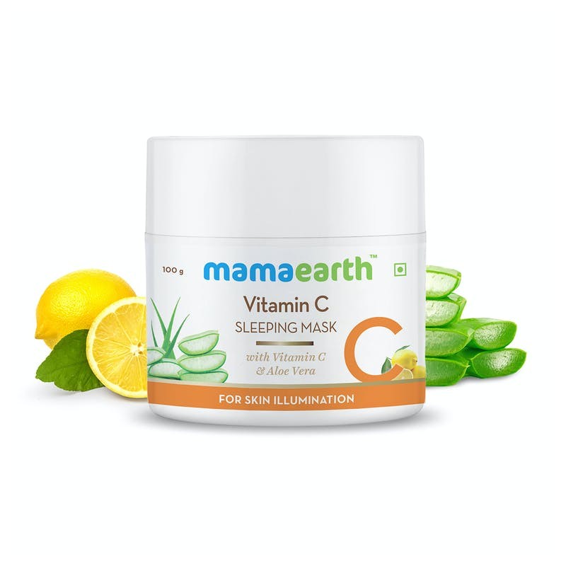 MamaEarth Vitamin C Sleeping Mask With Vitamin C & Aloe Vera, 100g For Skin Illumination
