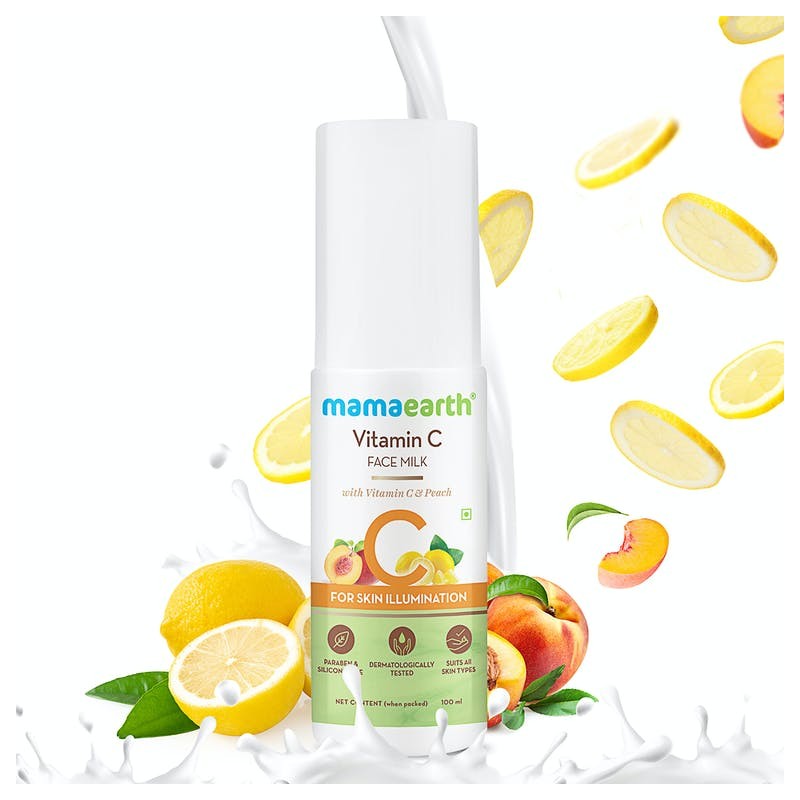 MamaEarth Vitamin C Face Milk With Vitamin C & Peach, 100ml For Skin Illumination