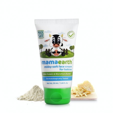 MamaEarth Milky Soft Face Cream For Babies With Milk Protein & Murumuru Butter, 60g