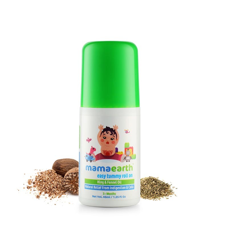 MamaEarth Easy Tummy Roll On With Hing & Fennel Oil, 40ml- Natural Relief From Indigestion & Colic (3+ Months)