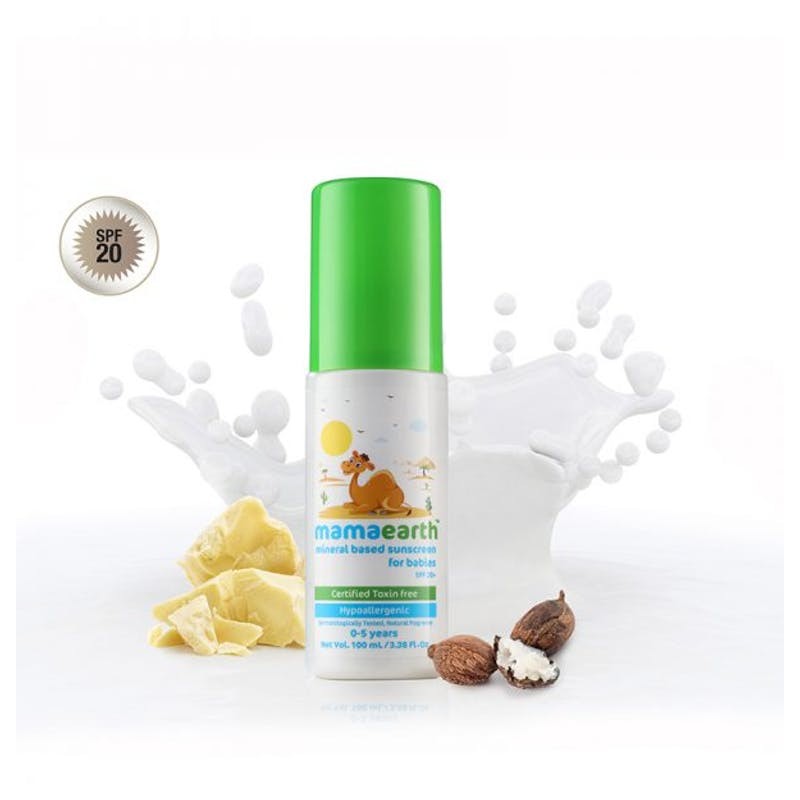 MamaEarth Mineral Based Sunscreen For Babies, 100ml, SPF 20+ (0-10 Years)