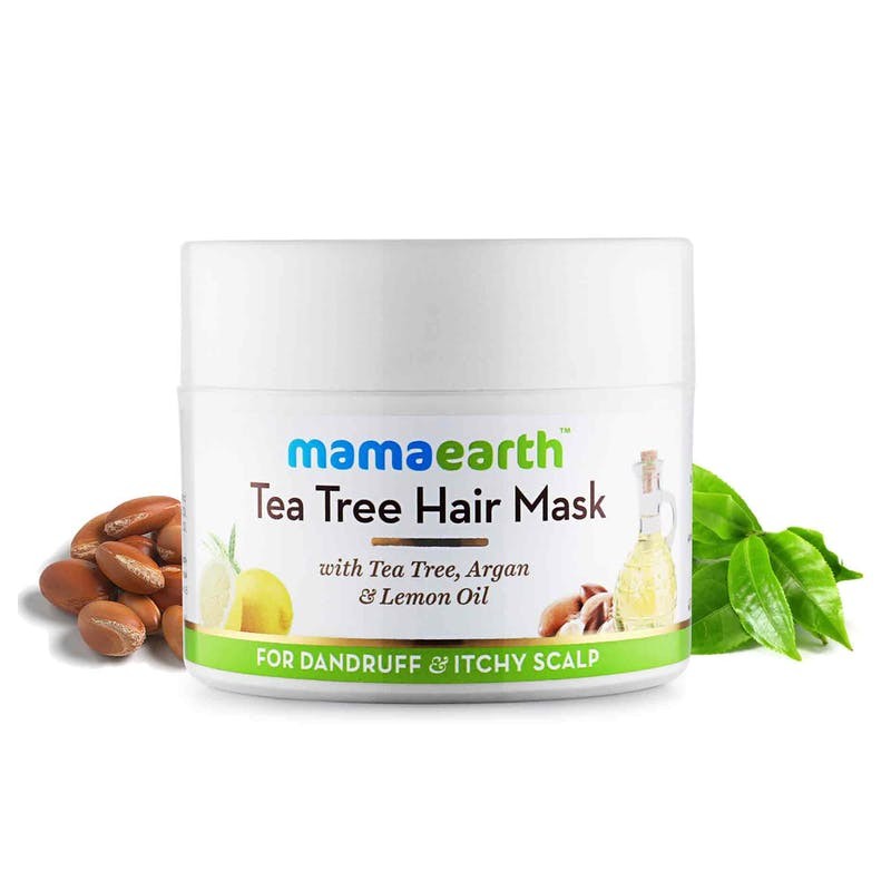 MamaEarth Tea Tree Hair Mask With Tea Tree, Argan & Lemon Oil, 200g For Dandruff & Itchy Scalp