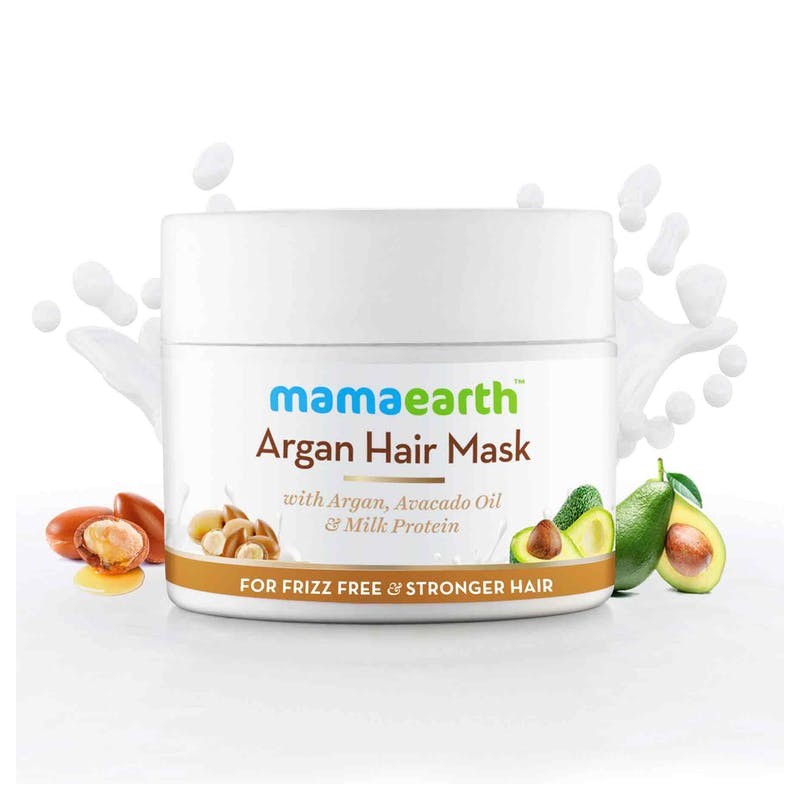 MamaEarth Argan Hair Mask With Argan, Avocado Oil & Milk Protein, 200g For Frizz-Free & Stronger Hair