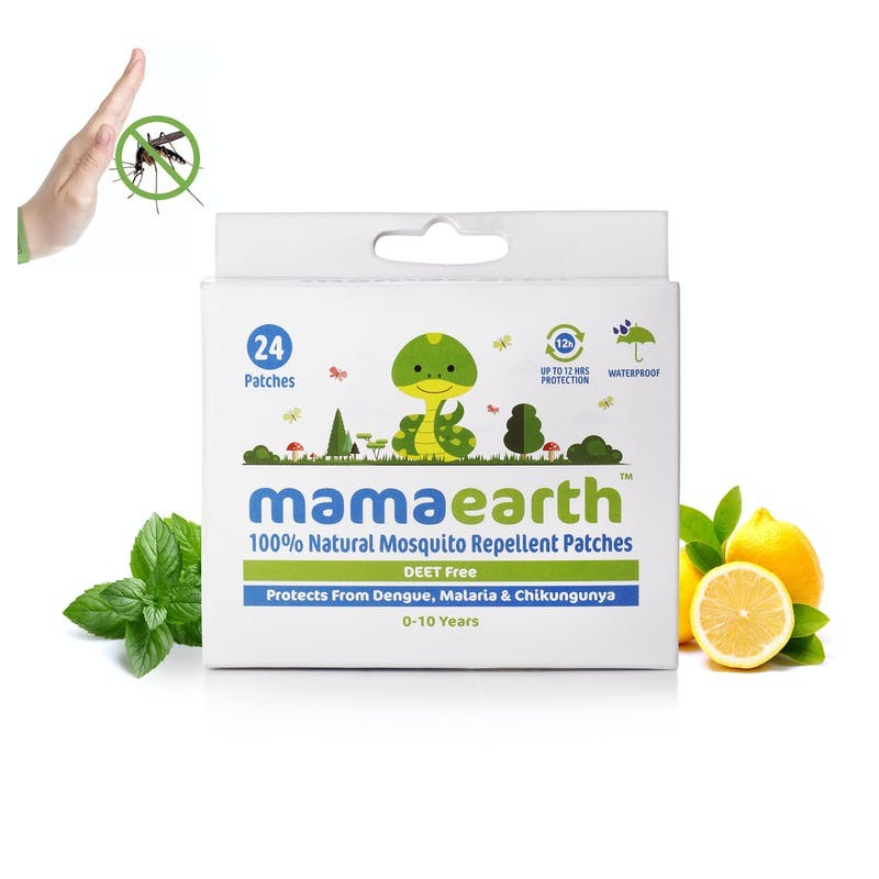 MamaEarth 100% Natural Mosquito Repellent Patches, 24 Patches (0-10 Years), Protects From Dengue, Malaria & Chikungunya