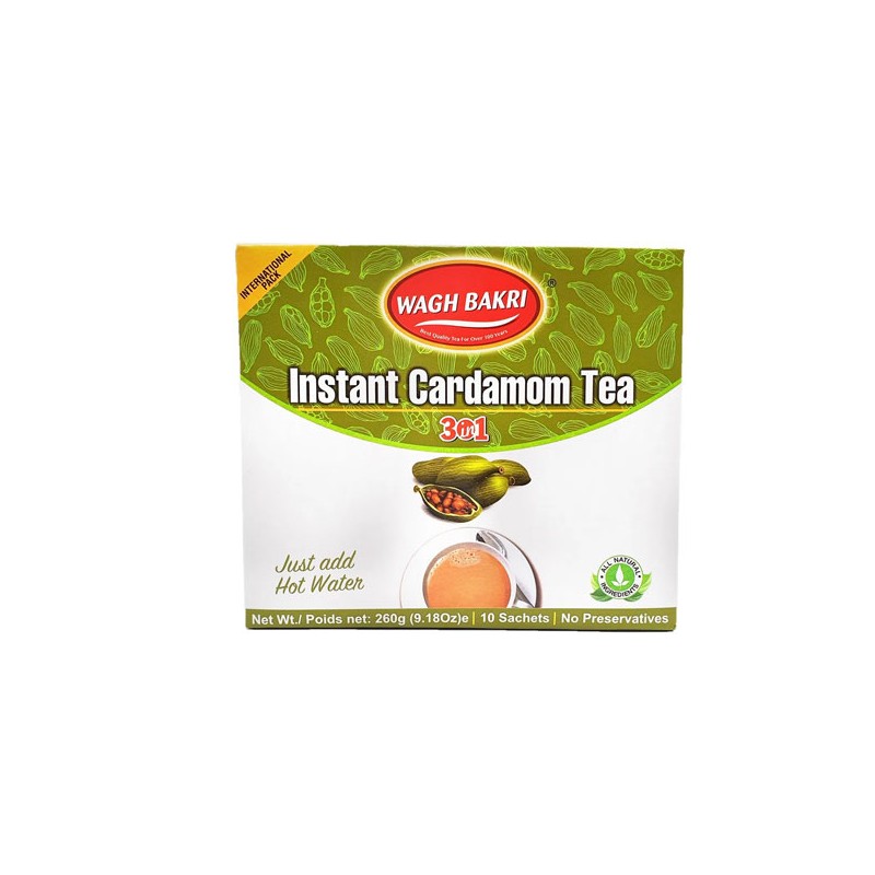 Wagh Bakri Instant Cardamom Tea 3 in 1, 260g (10 Sachets)