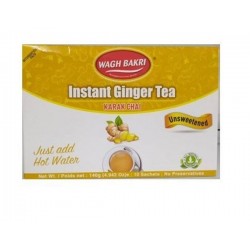 Wagh Bakri Instant Ginger Tea Karak Chai (Unsweetened), 140g (10 Sachets)