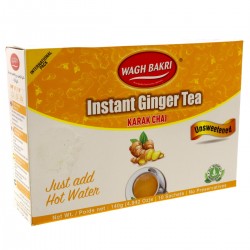 Wagh Bakri Instant Ginger Tea Karak Chai (Unsweetened), 140g (10 Sachets)