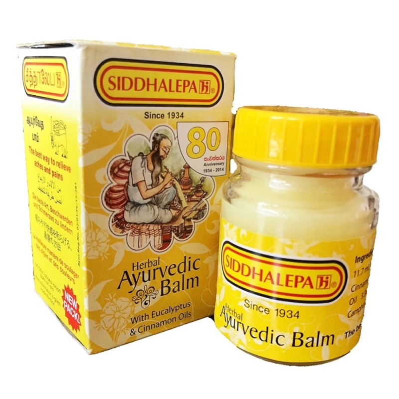 Siddhalepa Herbal Ayurvedic Balm, with Eucalyptus & Cinnamon Oils 50g