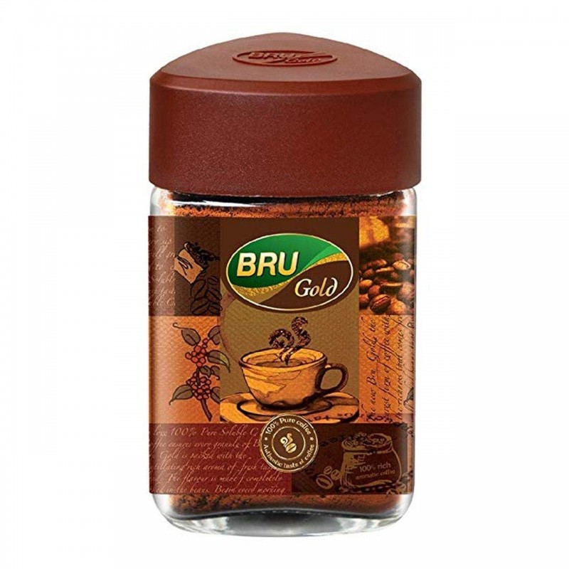 Bru Gold Instant Coffee, 100% Pure Granulated Coffee, 100g