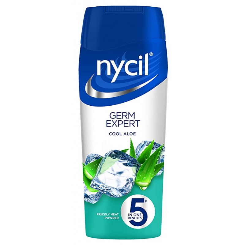 Nycil Germ Expert Cool Aloe Prickly Heat Powder, 150g- 5 In One Benefits