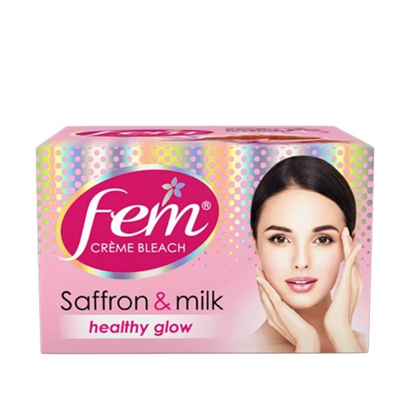 Fem Salon Professional Creme Bleach (Saffron & Milk), for Healthy