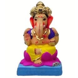 Kamal Aasan Eco Friendly Ganesha Idol Made of Clay Shadu Mati 7 Inches