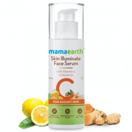 MamaEarth Skin Illuminate Face Serum With Vitamin C & Turmeric, 30g For Radiant Skin