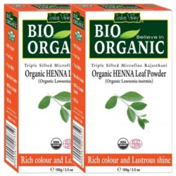Indus Valley Bio Organic Henna Leaf Powder (Lawsonia Inermis), Rich