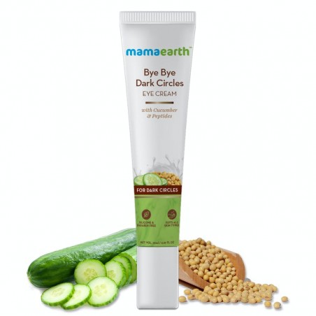 MamaEarth Bye Bye Dark Circles Eye Cream With Cucumber & Peptides, 20g For Dark Circles