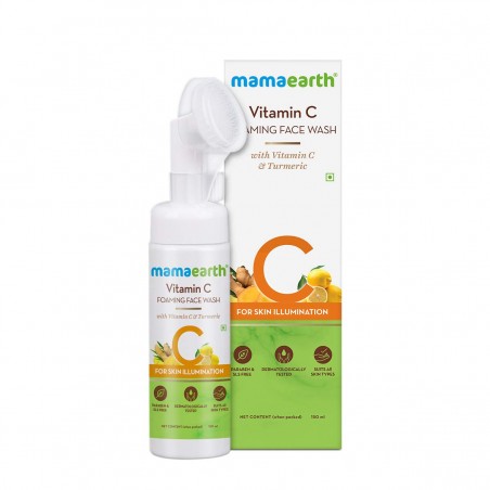 MamaEarth Vitamin C Foaming Face Wash With Vitamin C & Turmeric, 150ml For Skin Illumination