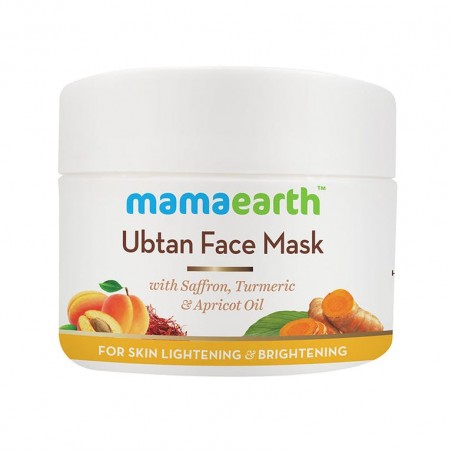 Mamaearth Ubtan Face Mask With Saffron, Turmeric & Apricot Oil, 100g For Skin Lightening & Brightening