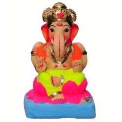 Kamal Aasan Eco Friendly Ganesha Idol Made of Clay Shadu Mati 6 Inches