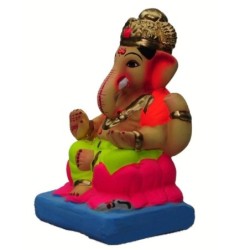Kamal Aasan Eco Friendly Ganesha Idol Made of Clay Shadu Mati 6 Inches