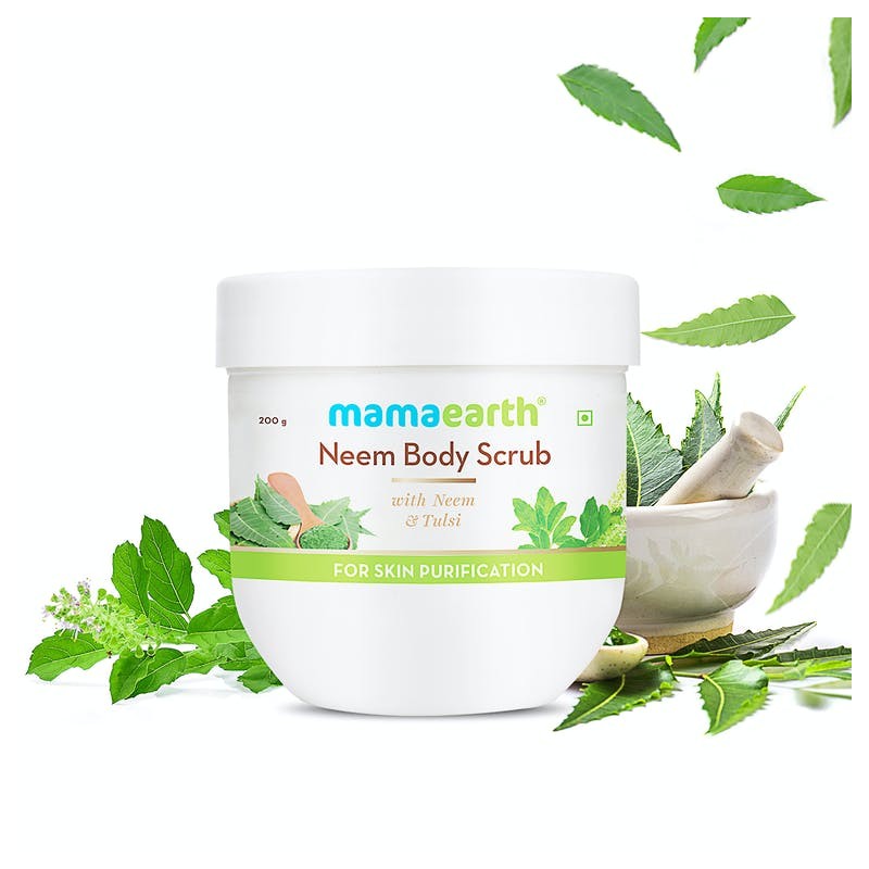 MamaEarth Neem Body Scrub With Neem & Tulsi, 200g For Skin Purification